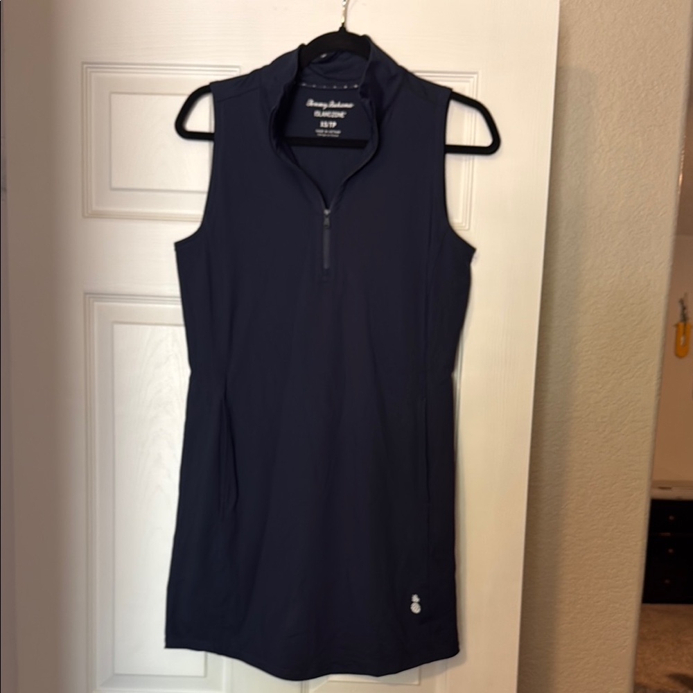 Tommy Bahama Blue Fitted Sleeveless Polo Activewear Dress